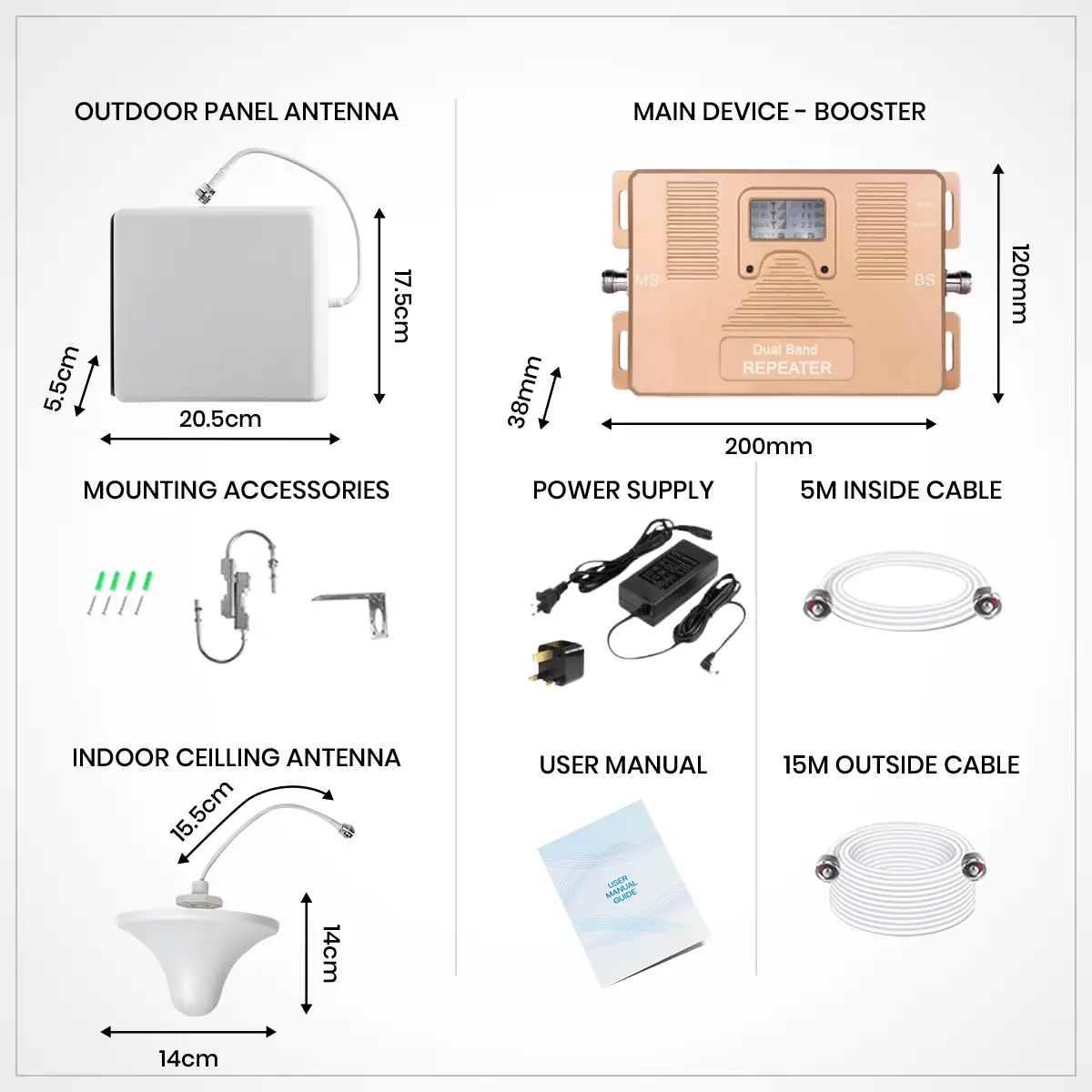 Mobile Signal Booster for 4G LTE – 300 sq.m.